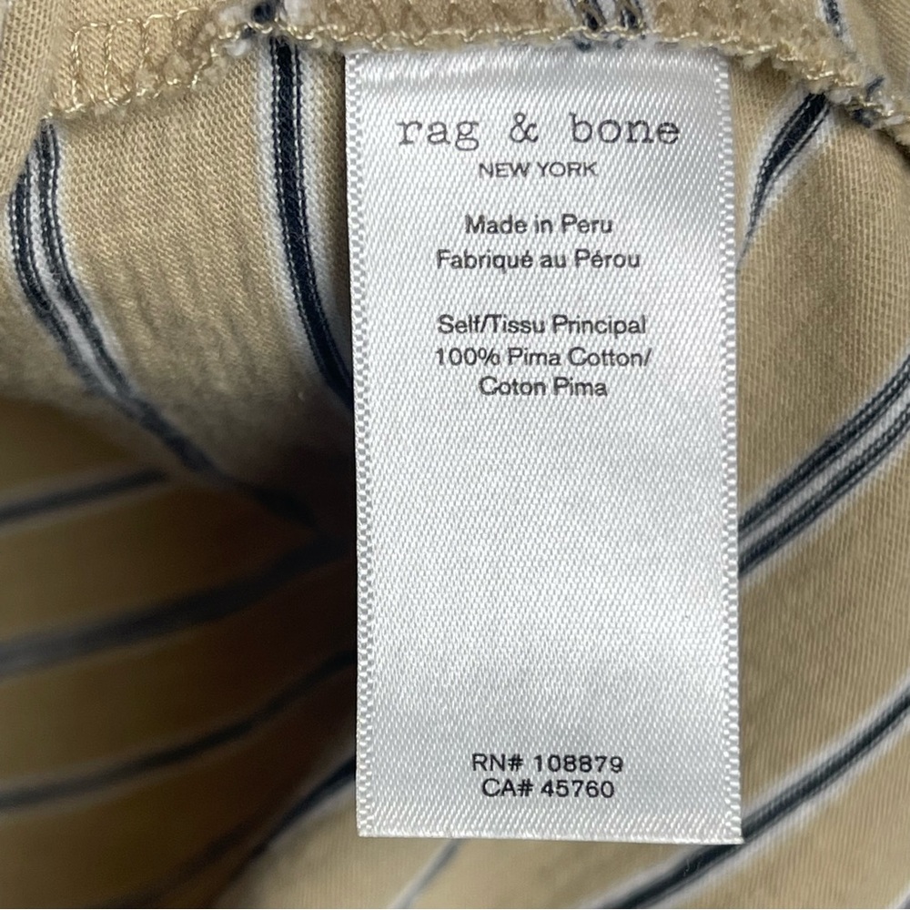 Rag & Bone Beige Striped Tee - Picture 9 of 12